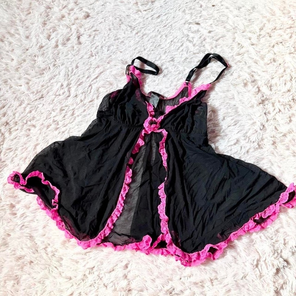 Whimsygoth Sexy Coquette Sheer Slip Dress Lingerie Womens XL Dark Fairy Alt Girl